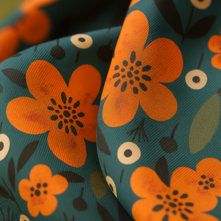 100% Silk Artistic Flower Square für Frauen | La Parisienne