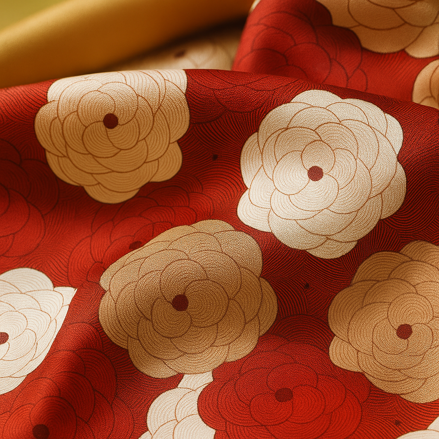 Carré aus 100% Seide mit Blumenmuster Frau | La Parisienne