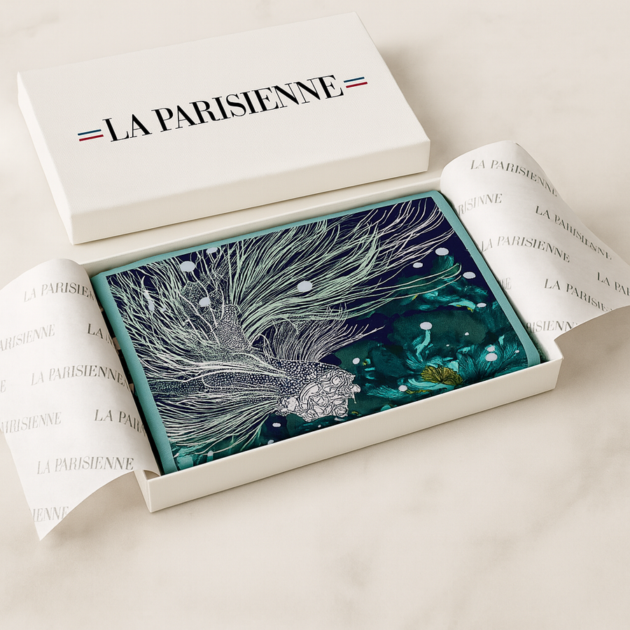 Quadrat aus Seide Kopftuch Seemannsmuster | La Parisienne