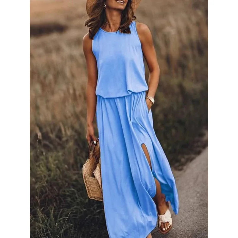 Long Sleeveless Dress | La Parisienne