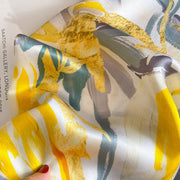 100% Silk Artistic Flower Square für Frauen | La Parisienne