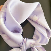 100% Silk Square Flower Decoration für Frauen | The Parisian