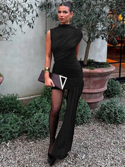 Ärmelloses, eng anliegendes langes Kleid | La Parisienne