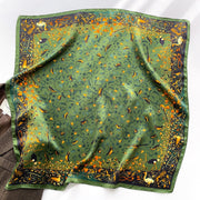 100% Silk Square Green Women | The Parisian