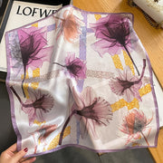 100% Silk Square Artistic Flower Decoration for Women | The Parisian