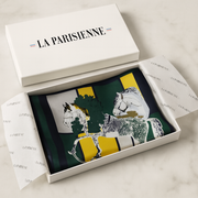 100% Silk Square mit Pferdemuster für Frauen | La Parisienne
