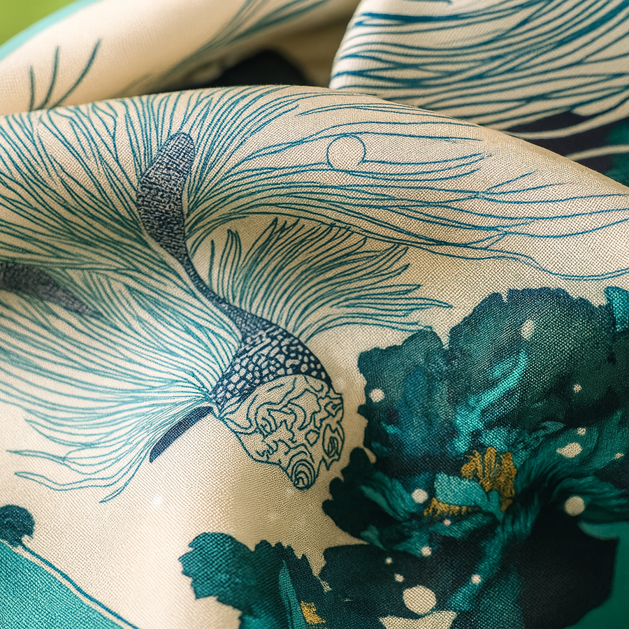 Quadrat aus Seide Kopftuch Seemannsmuster | La Parisienne