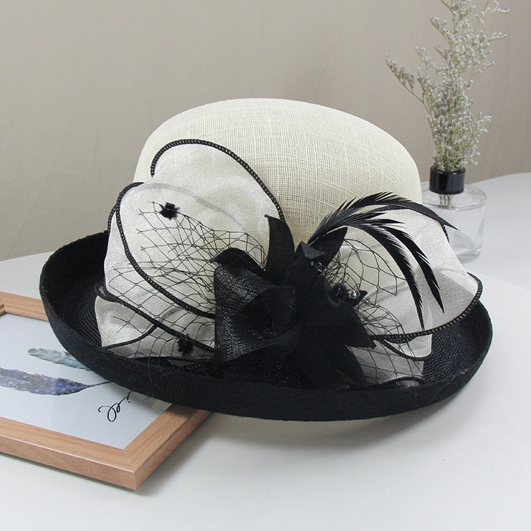 Chic Flower Decoration Hat für Frauen | The Parisian