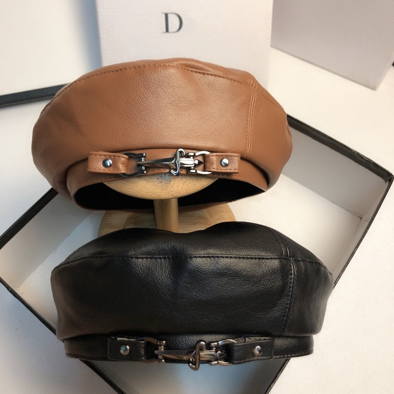 Leder Barett Frau | La Parisienne