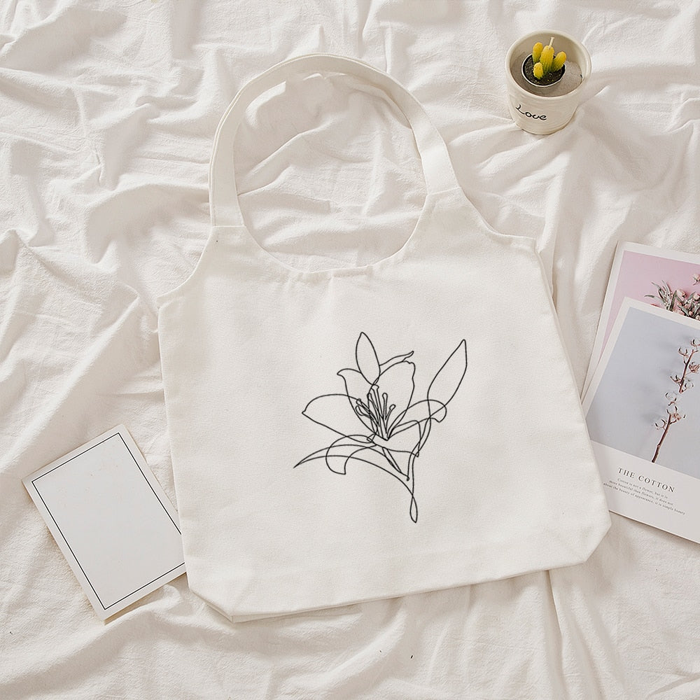 Tote Bag One Line Stoff Frau | La Parisienne
