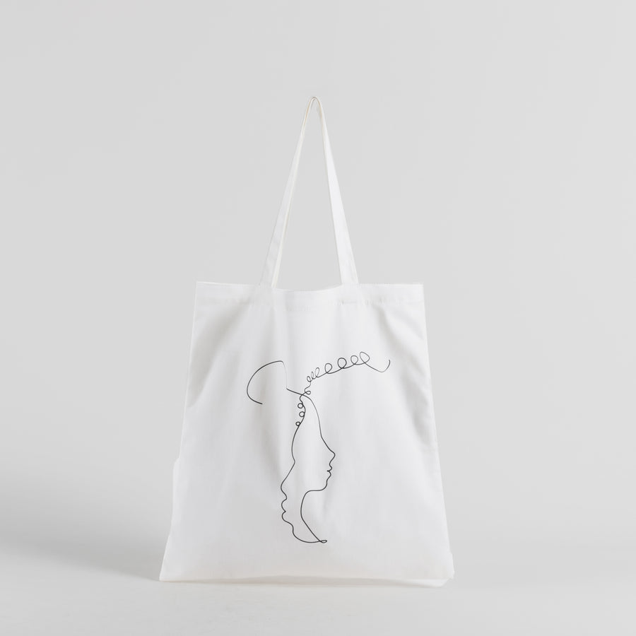 Tote Bag Blumendekoration in Leinwand Frau | La Parisienne