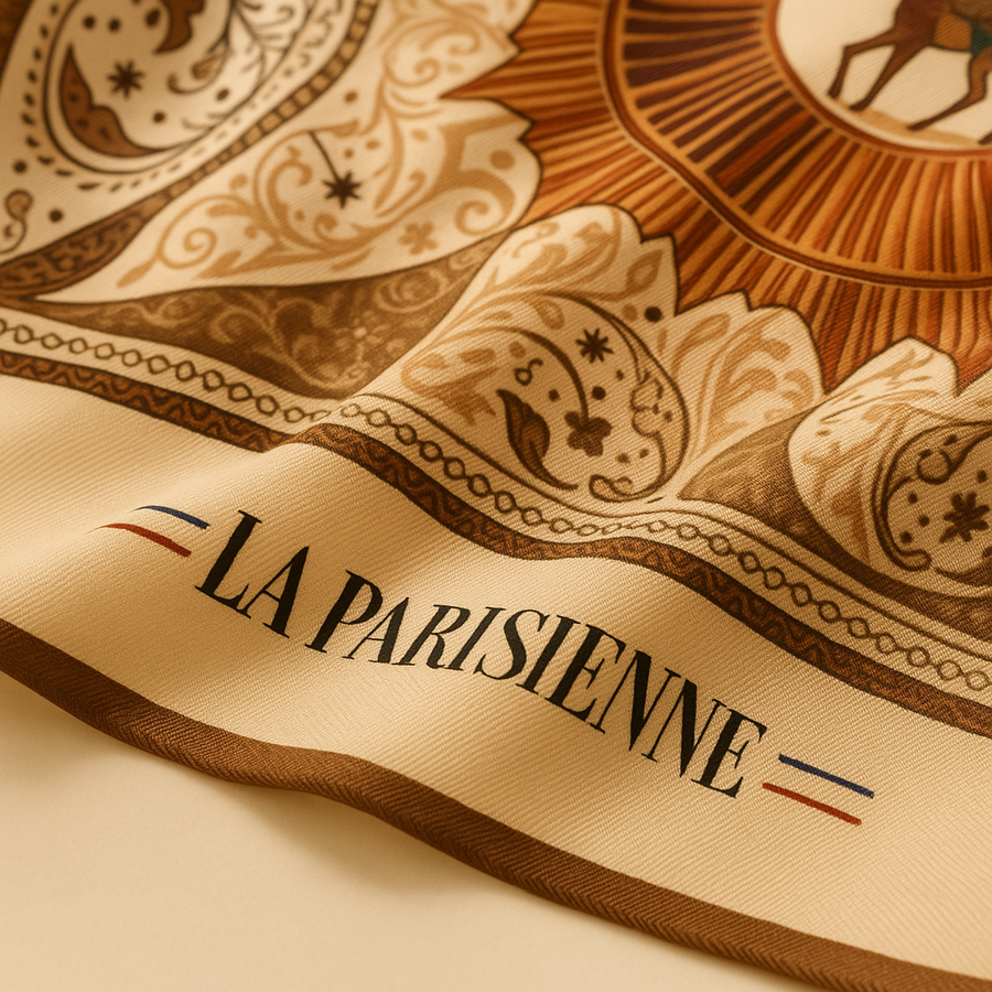 Carré aus 100% Seide Chic mit Hirschmotiv Frau | La Parisienne