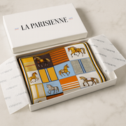 Carré aus 100% Seide mit Reitmotiv Frau | La Parisienne