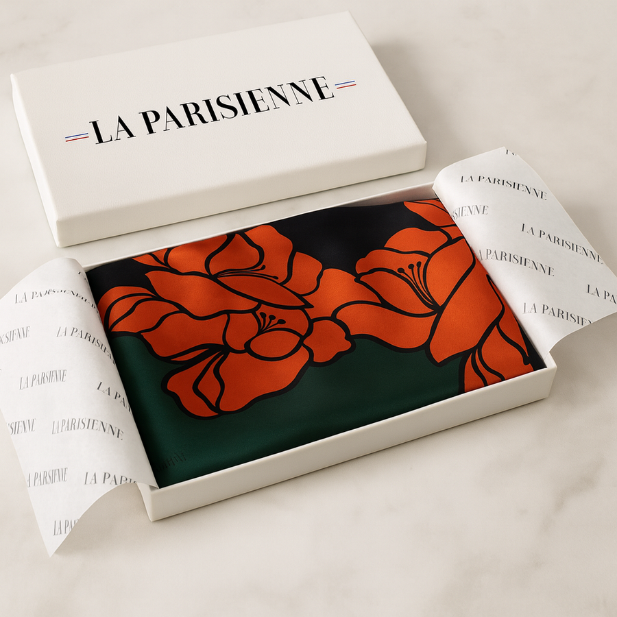 Carré 100% Seide Blume Original Frau | La Parisienne