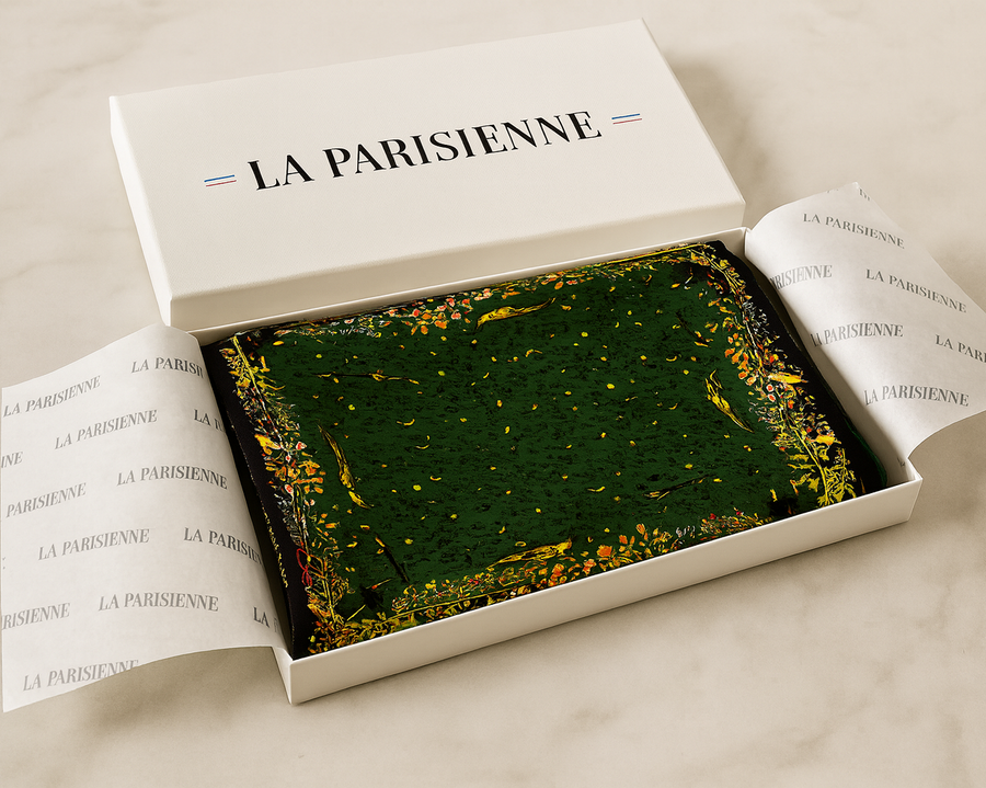 Carré aus 100% Seide Grün Frau || La Parisienne