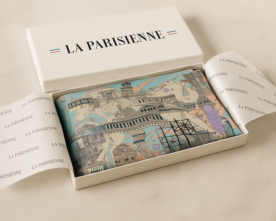 Carré 100% Seide Surrealistische Dekoration Frau | La Parisienne