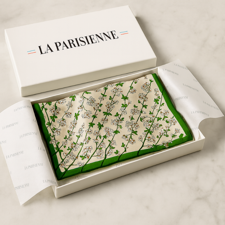 Square 100% Silk Chic Flower Decoration Women | La Parisienne 