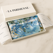 100% Silk Square Flower Decoration Blue | La Parisienne