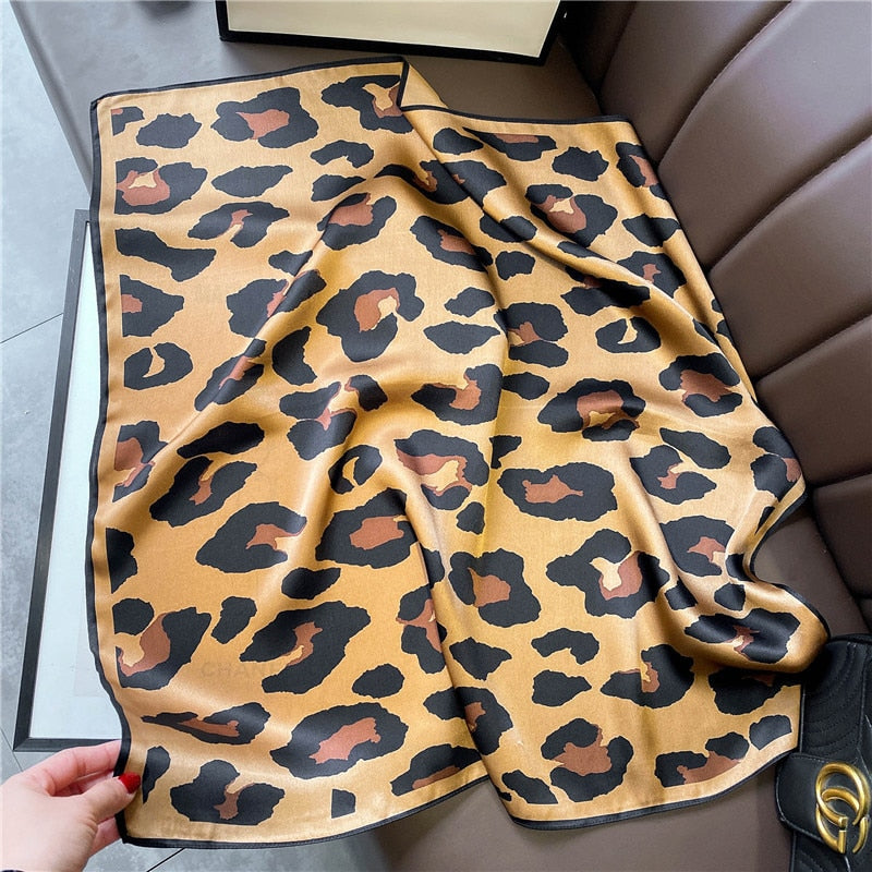 Chic 100% Silk Square Leopard Decoration Women | The Parisian 