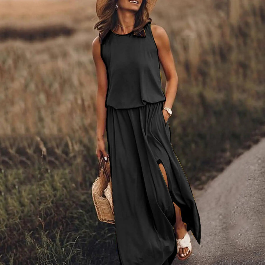 Langes ärmelloses Kleid | La Parisienne