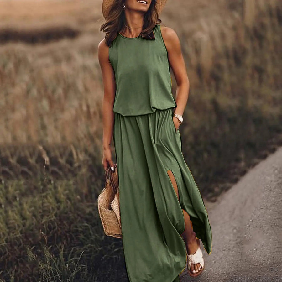 Langes ärmelloses Kleid | La Parisienne