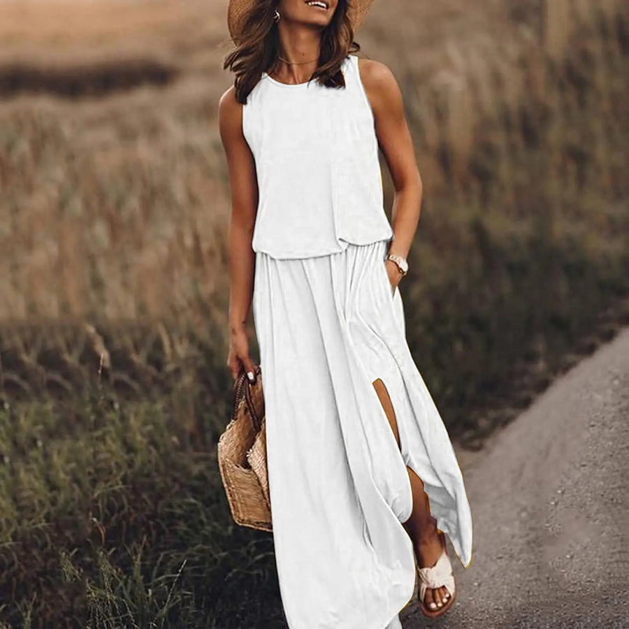 Langes ärmelloses Kleid | La Parisienne