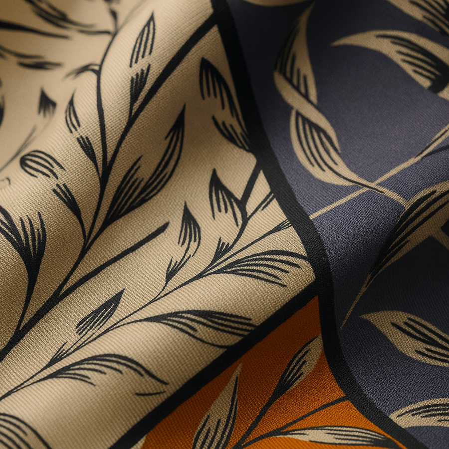 Women's 100% Silk Square Scarf mit Refined Flower | La Parisienne 