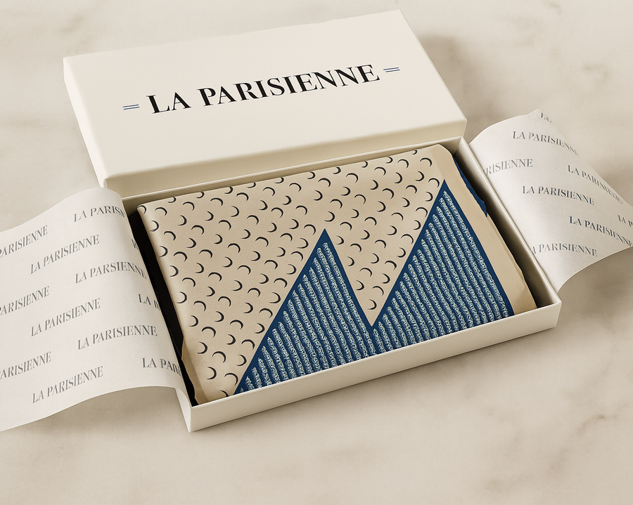 Viereck 100% Seide Schal Dekoration Mond | La Parisienne