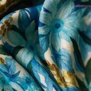 100% Silk Square Flower Decoration Blue | La Parisienne