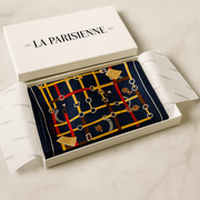Carré aus 100% Seide in Marineblau für Damen | La Parisienne