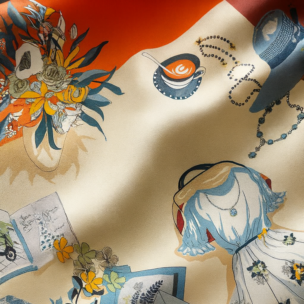 Carré aus 100% Seide für Frauen Chic mit Blumenmuster | La Parisienne