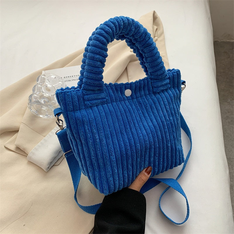 Gerippte Velours Tasche Frau | La Parisienne