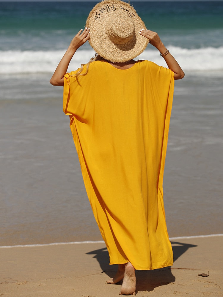 Schickes Strandkleid Gelb Frau | La Parisienne