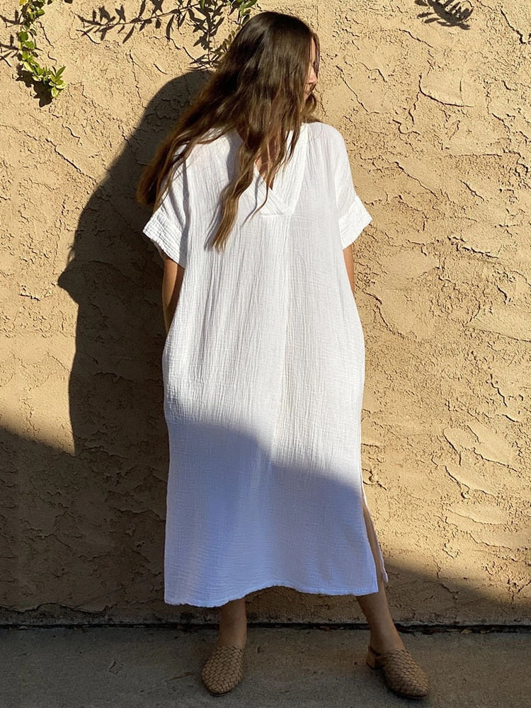 Women's White Beach Dress | The Parisian 